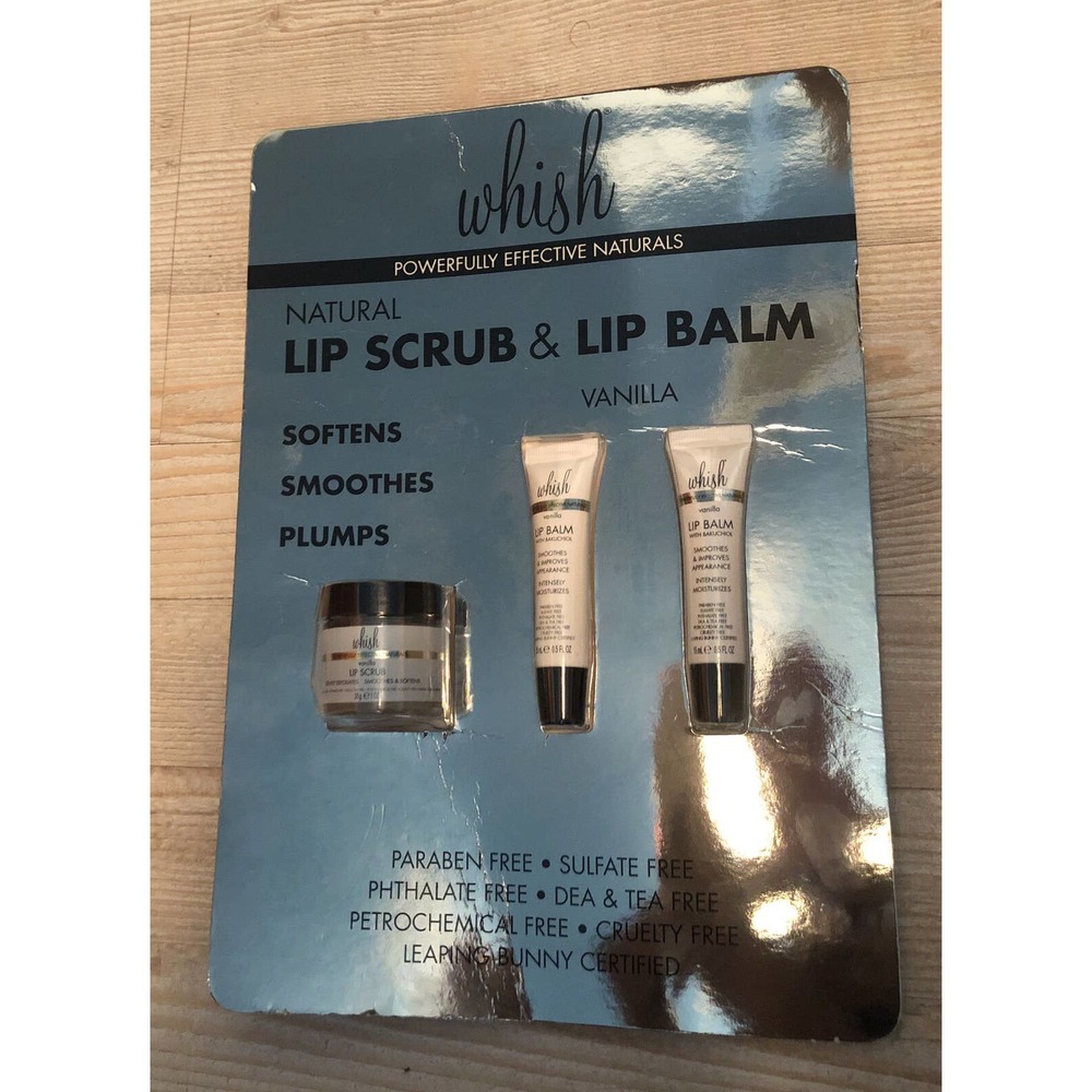 Whish Natural Lip Scrub & Lip Balm Vanilla Set